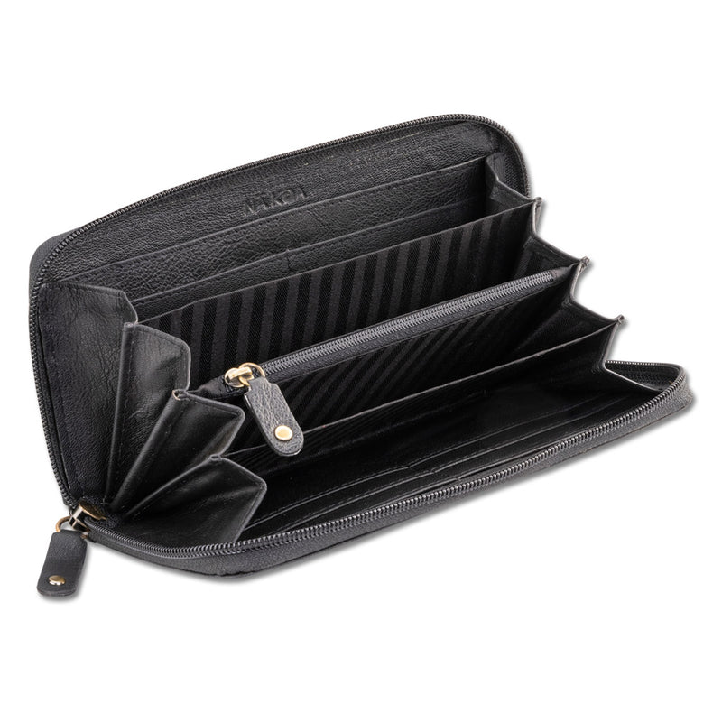 BlackwithSilverRFID - KZ24 - Wing Hawaiian tattoo wallet - Design: Kaulele by Megan Jones - NĀ KOA