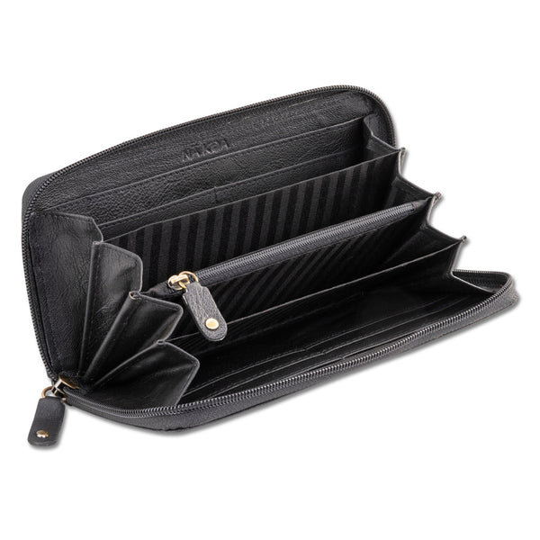 BlackwithSilverRFID - KZ24 - Wing Hawaiian tattoo wallet - Design: Kaulele by Megan Jones - NĀ KOA