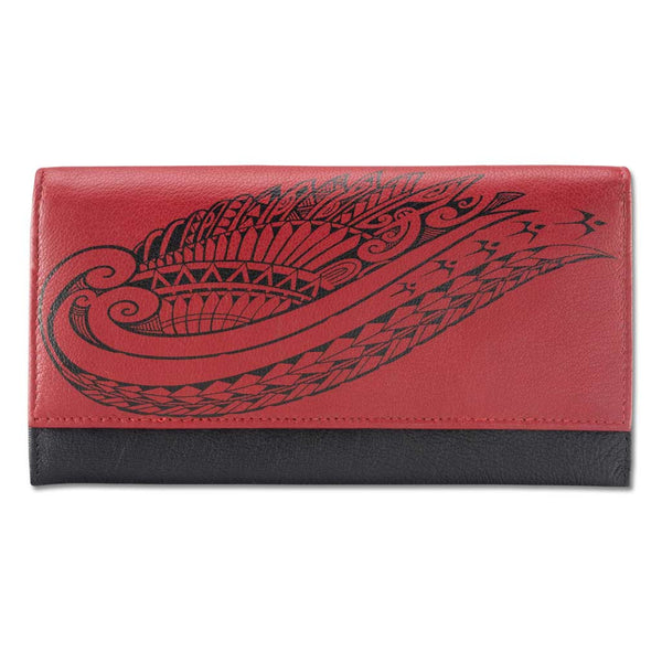 KW24 - Hawaiian Wing tattoo clutch wallet - Art: "Kaulele" by Megan Jones - NĀ KOA