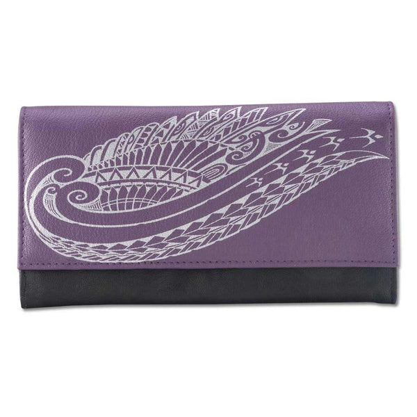 KW24 - Hawaiian Wing tattoo clutch wallet - Art: "Kaulele" by Megan Jones - NĀ KOA