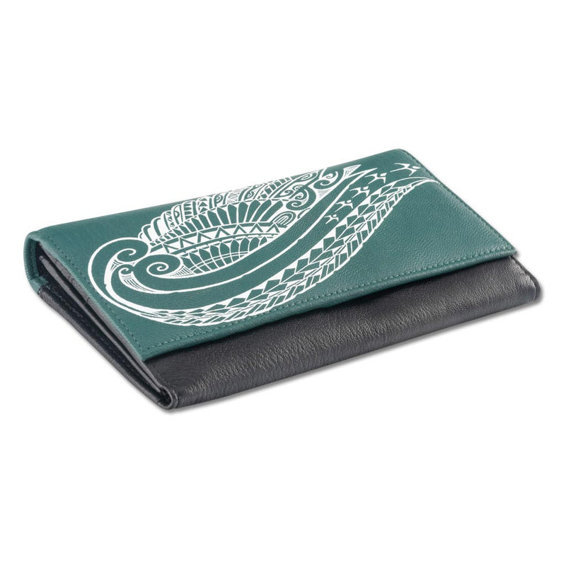 KW24 - Hawaiian Wing tattoo clutch wallet - Art: