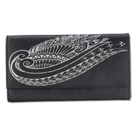 KW24 - Hawaiian Wing tattoo clutch wallet - Art: "Kaulele" by Megan Jones - NĀ KOA