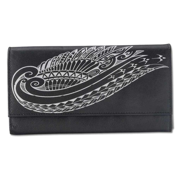 KW24 - Hawaiian Wing tattoo clutch wallet - Art: "Kaulele" by Megan Jones - NĀ KOA