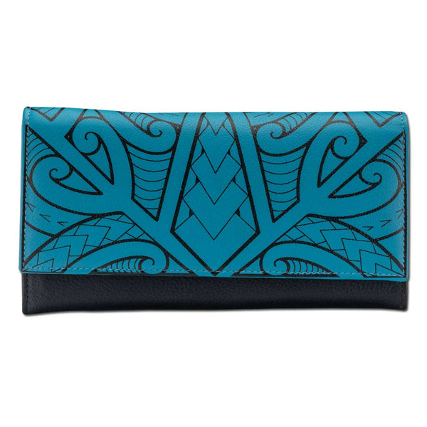 AquaBlueRFID - KW21 > Polynesian > Samoan > clutch wallet > tattoo - Polynesian tattoo clutch wallet - Art: "Ikaika" by Eugene Ta'ase - NĀ KOA