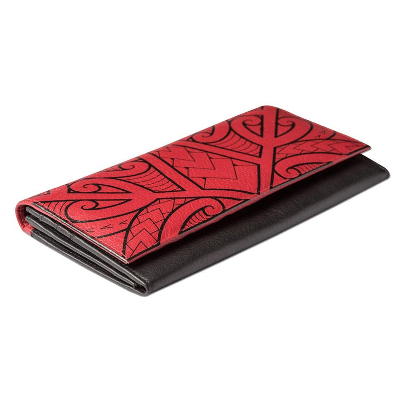 Red KW21 > Polynesian > Samoan > clutch wallet > tattoo - Polynesian tattoo clutch wallet - Art: