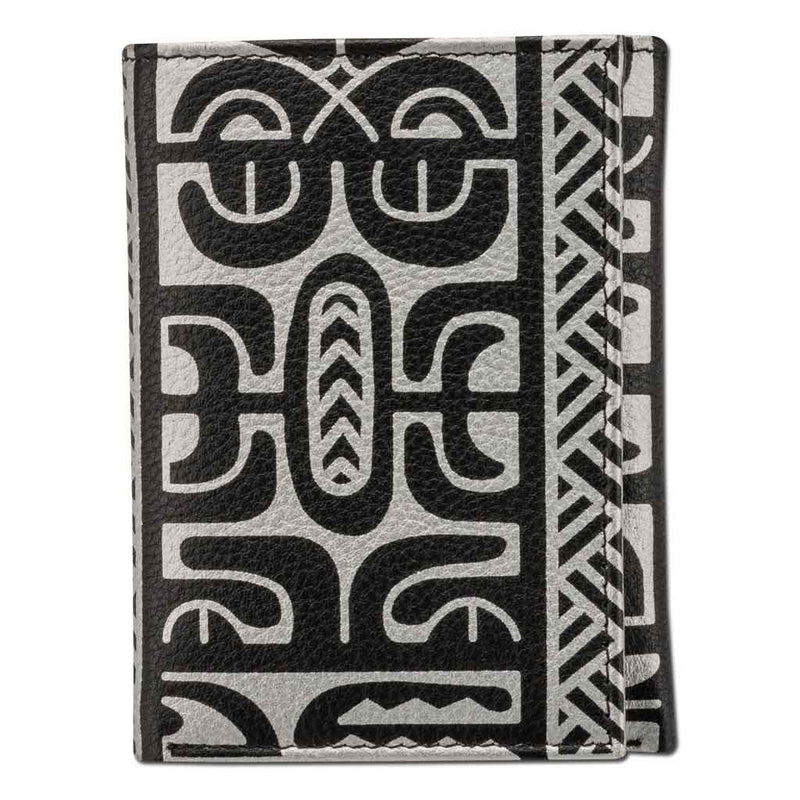 Trifold Wallet - SALE French Polynesian tattoo trifold wallet - Art: