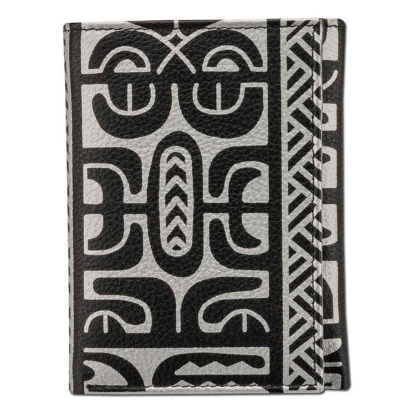 Trifold Wallet - SALE French Polynesian tattoo trifold wallet - Art: "Te Atua" by Sulu'ape Pili Mo'o - NĀ KOA