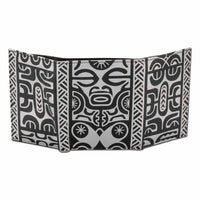 BlackWithSilver - Trifold Wallet - French Polynesian tattoo trifold wallet - Art: "Te Atua" by Sulu'ape Pili Mo'o - NĀ KOA