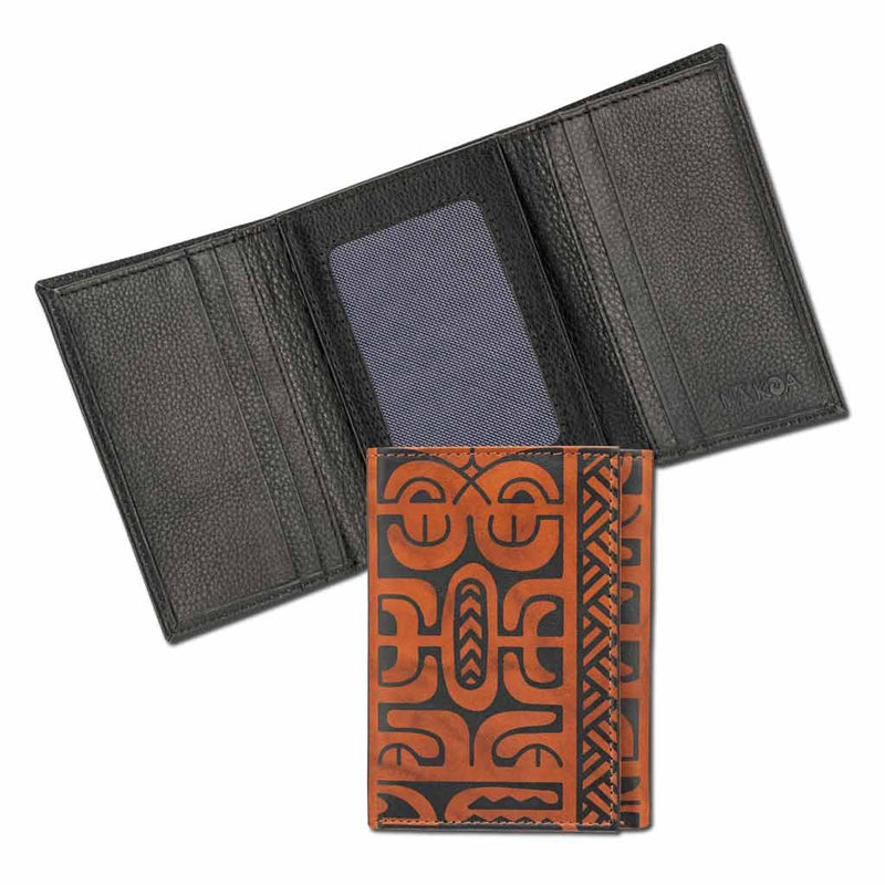 BourbonRFID - Trifold Wallet - French Polynesian tattoo trifold wallet - Art: