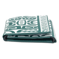 Green Trifold Wallet - SALE French Polynesian tattoo trifold wallet - Art: "Te Atua" by Sulu'ape Pili Mo'o - NĀ KOA