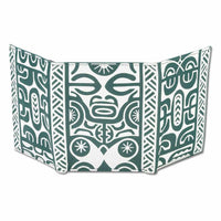 Green Trifold Wallet - SALE French Polynesian tattoo trifold wallet - Art: "Te Atua" by Sulu'ape Pili Mo'o - NĀ KOA