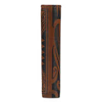 KM29 - Samoan fish hook tattoo bifold wallet - Art: "Makau" by Sulu'ape Si'i Liufau - NĀ KOA