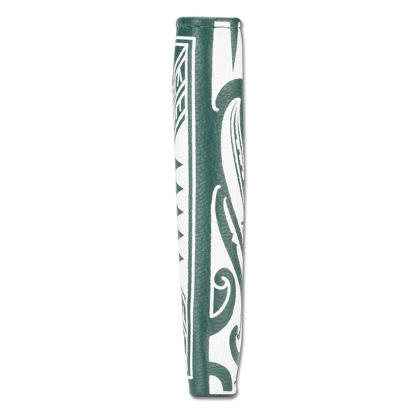 Green - Samoan fish hook tattoo bifold wallet - Art: "Makau" by Sulu'ape Si'i Liufau - NĀ KOA