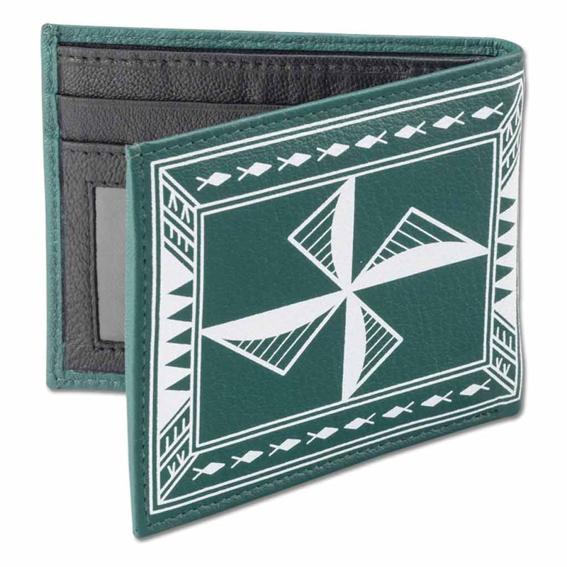 Green - Samoan fish hook tattoo bifold wallet - Art: