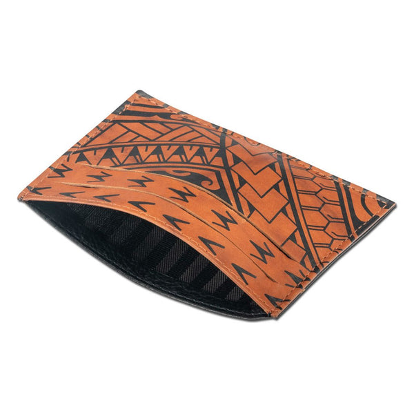 BourbonRFID - KK22 Samoan tattoo card holder - Design: Hiku by Eugene Ta'ase - NĀ KOA