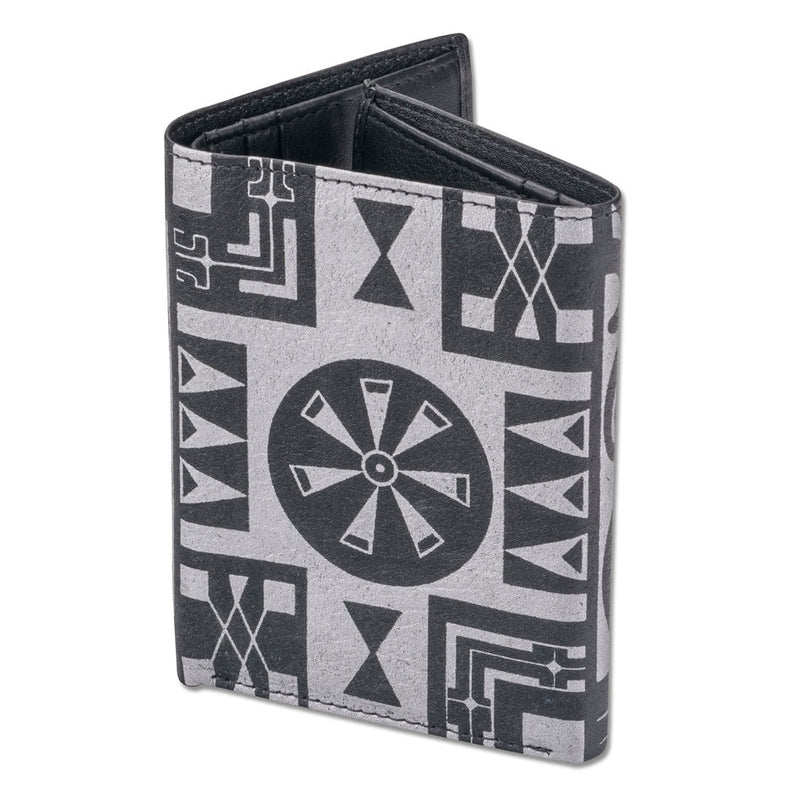 BlackWithSilver - Tahitian shark tattoo trifold wallet - Art: