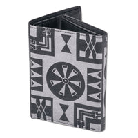 BlackWithSilver - Tahitian shark tattoo trifold wallet - Art: "Ma’o" by Teva Lowy - NĀ KOA