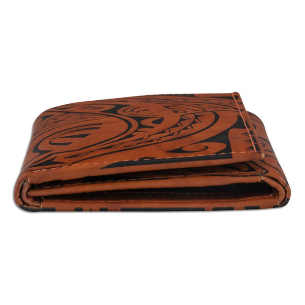 Bourbon - Tahitian shark tattoo trifold wallet - Art: "Ma’o" by Teva Lowy - NĀ KOA