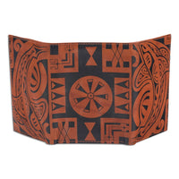 Bourbon - Tahitian shark tattoo trifold wallet - Art: "Ma’o" by Teva Lowy - NĀ KOA