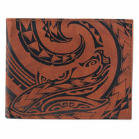 BourbonRFID-KM24 - Tribal shark tattoo bifold wallet - Art: "Mano" by Kuaika Quenga - NĀ KOA