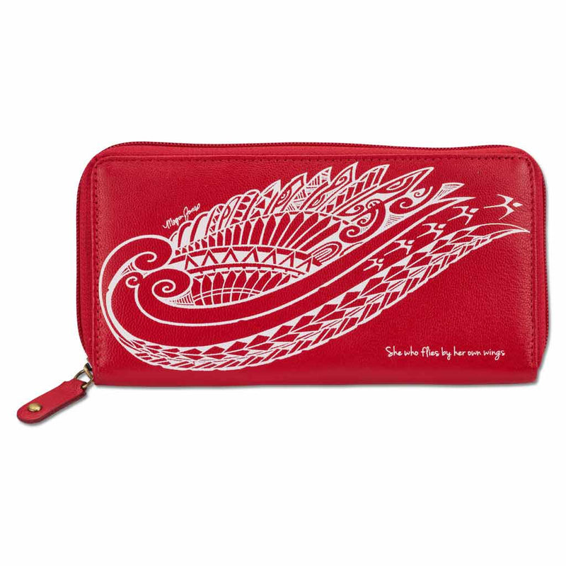 RedWhiteRFID - KZ24 - Wing Hawaiian tattoo wallet - Design: Kaulele by Megan Jones - NĀ KOA