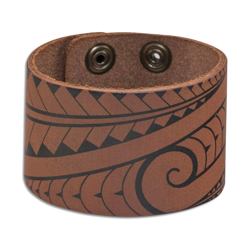 Cuff Bracelets >Hawaiian>Polynesian > Maori> Polynesian Tattoo - Maori tattoo cuff - SMALL wristsize - Design: 'Eleu by Katerina Mauri Moko - NĀ KOA