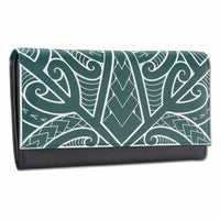 GreenRFID - KW21 > Polynesian > Samoan > clutch wallet > tattoo - Polynesian tattoo clutch wallet - Art: "Ikaika" by Eugene Ta'ase - NĀ KOA