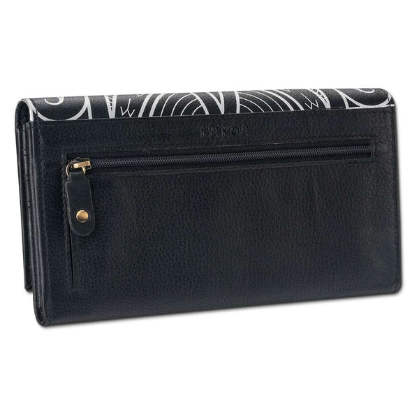 BlackwithSilverRFID - KW21 > BlackwithSilverRFID - KW21 > Polynesian > Samoan > clutch wallet > tattoo - Polynesian tattoo clutch wallet - Art: "Ikaika" by Eugene Ta'ase - NĀ KOA