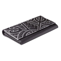 BlackwithSilverRFID - KW21 > Polynesian > Samoan > clutch wallet > tattoo - Polynesian tattoo clutch wallet - Art: "Ikaika" by Eugene Ta'ase - NĀ KOA