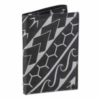 BlackWithSilverRFID - KT21 - Polynesian tattoo trifold wallet - Art: "Manu" by Eugene Ta'ase - NĀ KOA