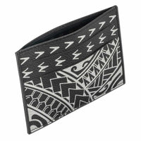 BlackwithSilver - KK22 - Samoan tattoo card holder - Art: "Hiku" by Eugene Ta'ase - NĀ KOA
