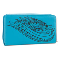 AquaBlue - KZ24 - Wing Hawaiian tattoo wallet - Design: Kaulele by Megan Jones - NĀ KOA