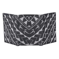 BlackWithSilverRFID - KT21 - Polynesian tattoo trifold wallet - Art: "Manu" by Eugene Ta'ase - NĀ KOA