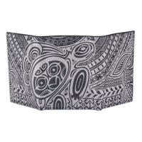 BlackwithSilverRFID - KT22 - Hawaiian tattoo trifold wallet - Art: " ‘Ohana" by Samson Harp - NĀ KOA