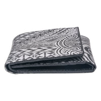 BlackwithSilverRFID - KT22 - Hawaiian tattoo trifold wallet - Art: " ‘Ohana" by Samson Harp - NĀ KOA