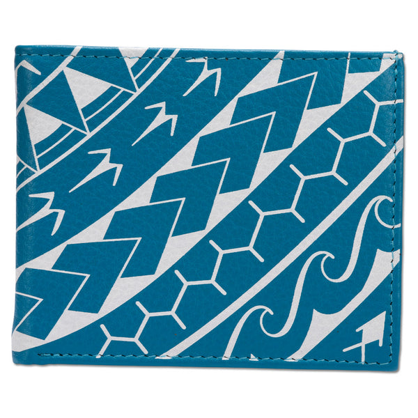 SkyBlueRFID - KM21 - Polynesian tattoo bifold wallet - Art: "Manu" by Eugene Ta'ase - NĀ KOA
