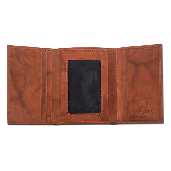 BourbonRFID - KT22 - Hawaiian tattoo trifold wallet - Art: " ‘Ohana" by Samson Harp - NĀ KOA