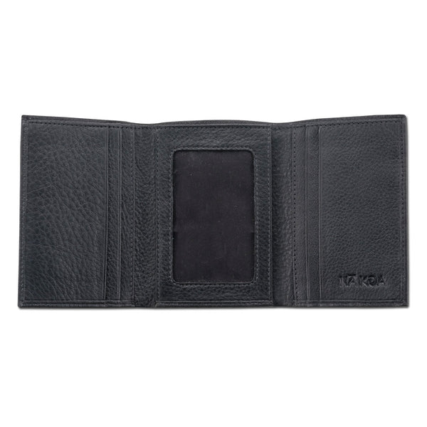 BlackwithSilverRFID - KT22 - Hawaiian tattoo trifold wallet - Art: " ‘Ohana" by Samson Harp - NĀ KOA