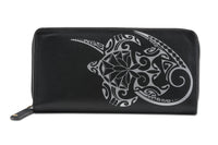 BlackwithSilverRFID - KZ22 - Polynesian tattoo wallet for women - Art: "Hohonu" by Teva Lowy - NĀ KOA