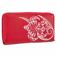 RedWhiteRFID - KZ22 - Polynesian tattoo wallet for women - Art: "Hohonu" by Teva Lowy - NĀ KOA