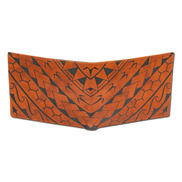 BourbonRFID - KM21 - Polynesian tattoo bifold wallet - Art: "Manu" by Eugene Ta'ase - NĀ KOA
