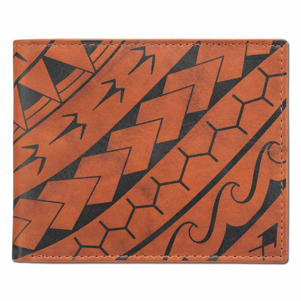BourbonRFID - KM21 - Polynesian tattoo bifold wallet - Art: "Manu" by Eugene Ta'ase - NĀ KOA