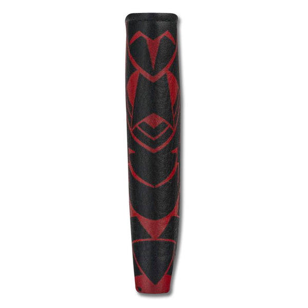 BlackWithRed - KM21 - Polynesian tattoo bifold wallet - Art: "Manu" by Eugene Ta'ase - NĀ KOA