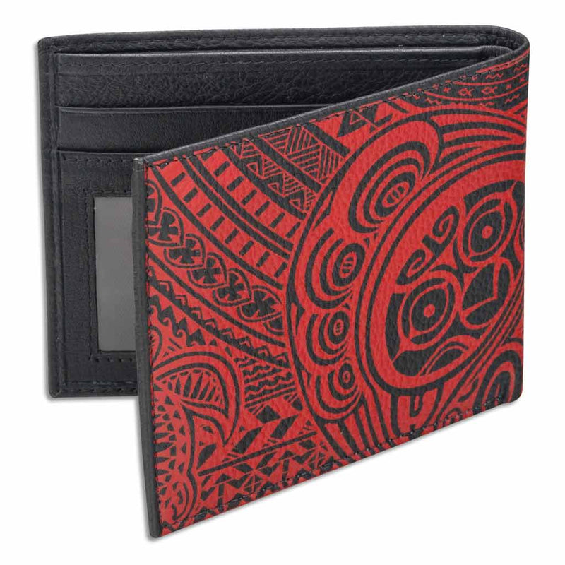 BlackwithRedRFID - Hawaiian honu turtle tattoo wallet - NĀ KOA