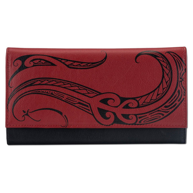 Red KW23 - Hawaiian tattoo clutch wallet - Art: 