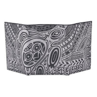 BlackWithSilverRFID - KT22 - Hawaiian tattoo trifold wallet - Art: " ‘Ohana" by Samson Harp - NĀ KOA