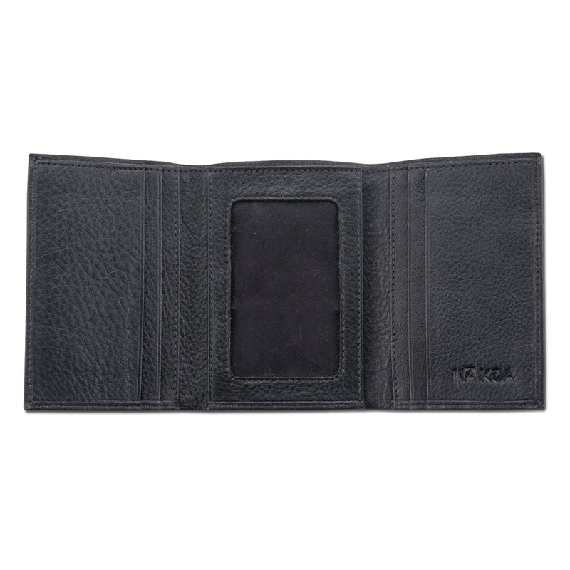 BlackWithSilverRFID - KT22 - Hawaiian tattoo trifold wallet - Art: 