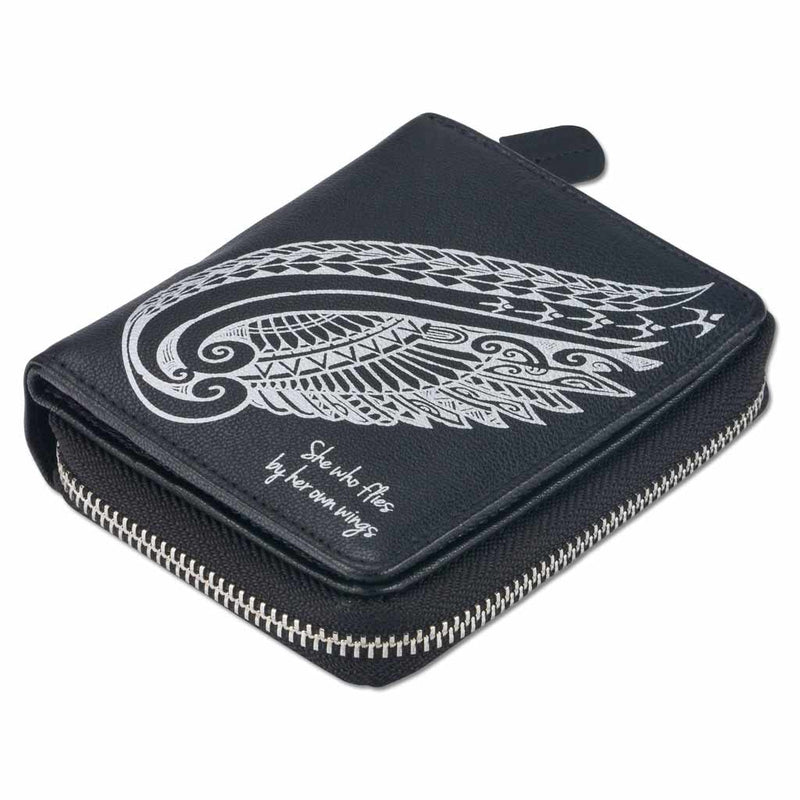 BlackwithSilverRFID - KsZ24 - Ike Small Zip Wallet - Art: 