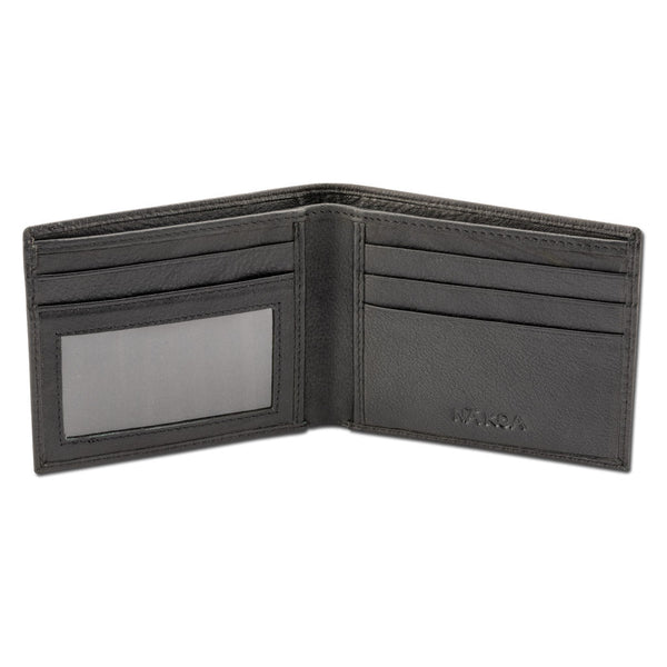 BlackWithRed RFID - Polynesian tattoo bifold wallet - Art: "Manu" by Eugene Ta'ase - NĀ KOA