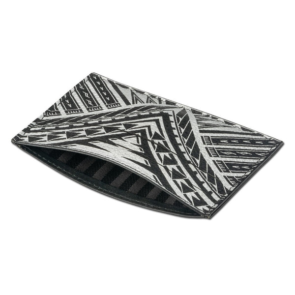 BlackwithSilverRFID - Polynesian tattoo card holder - "Weka" by Kuaika Quenga - NĀ KOA